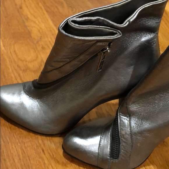 Silver Ankle Cross Zip Booties - Picture 7 of 10